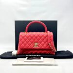 Coco Handle Medium Caviar Red