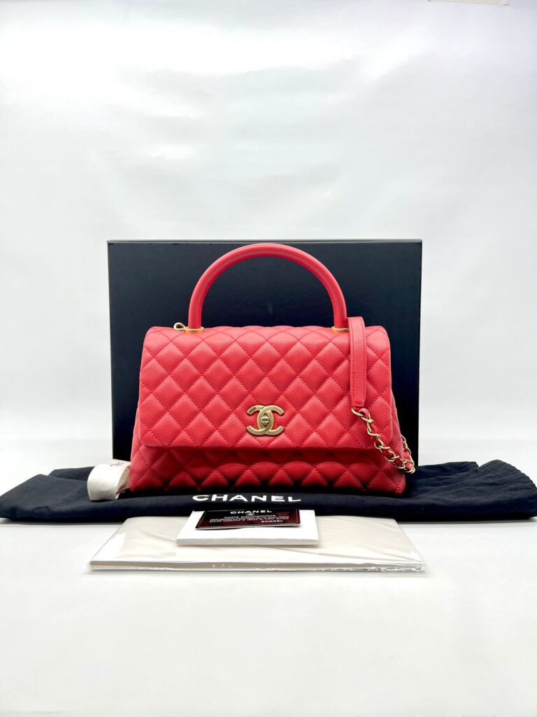 Coco Handle Medium Caviar Red