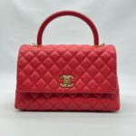Coco Handle Medium Caviar Red