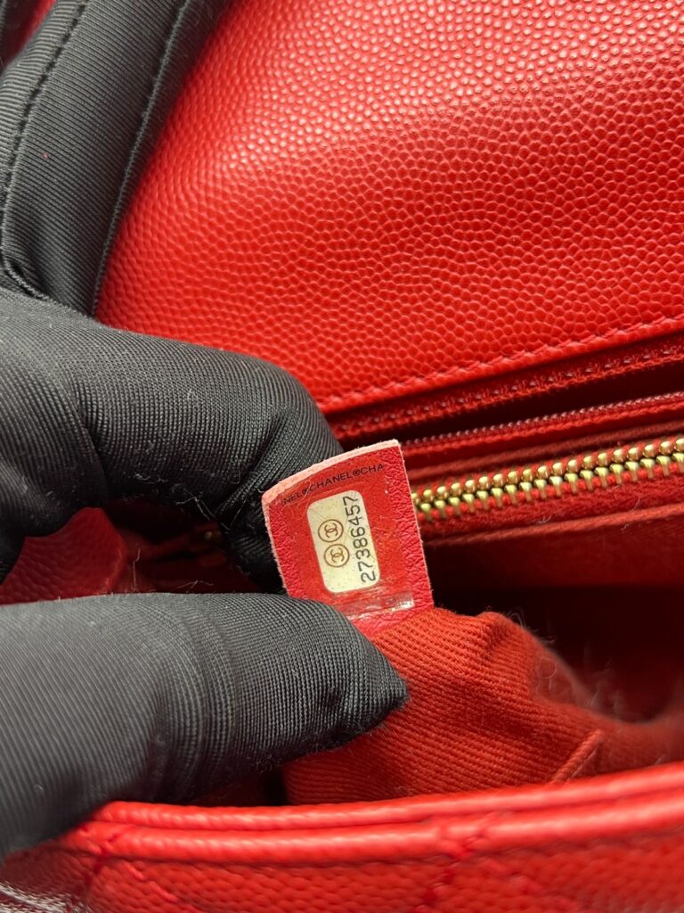 Coco Handle Medium Caviar Red