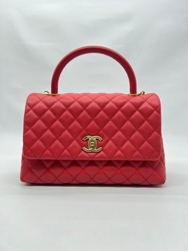 Coco Handle Medium Caviar Red