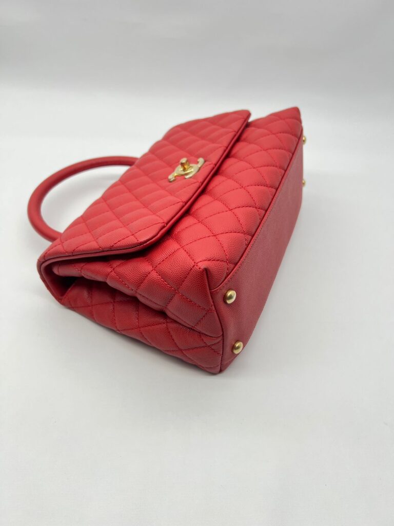 Coco Handle Medium Caviar Red