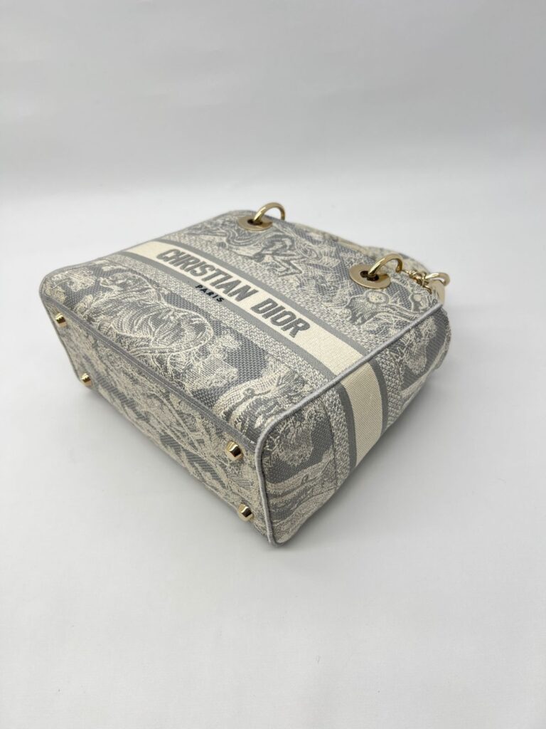 Lady Dior Medium Canvas Toile De Jouy Gray