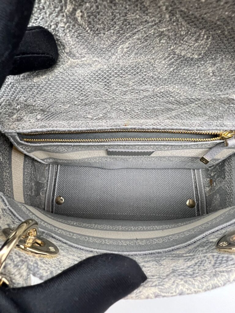 Lady Dior Medium Canvas Toile De Jouy Gray