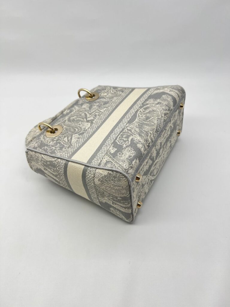 Lady Dior Medium Canvas Toile De Jouy Gray