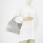Lady Dior Medium Canvas Toile De Jouy Gray