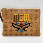 Flat Clutch Geo Laurel Visetos Cognac Embroidered