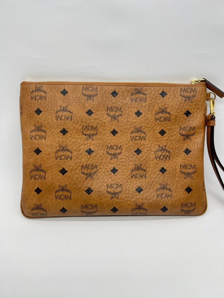 Flat Clutch Geo Laurel Visetos Cognac Embroidered