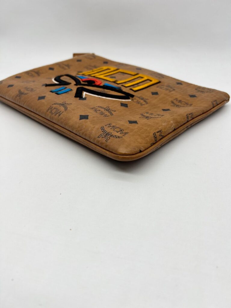 Flat Clutch Geo Laurel Visetos Cognac Embroidered