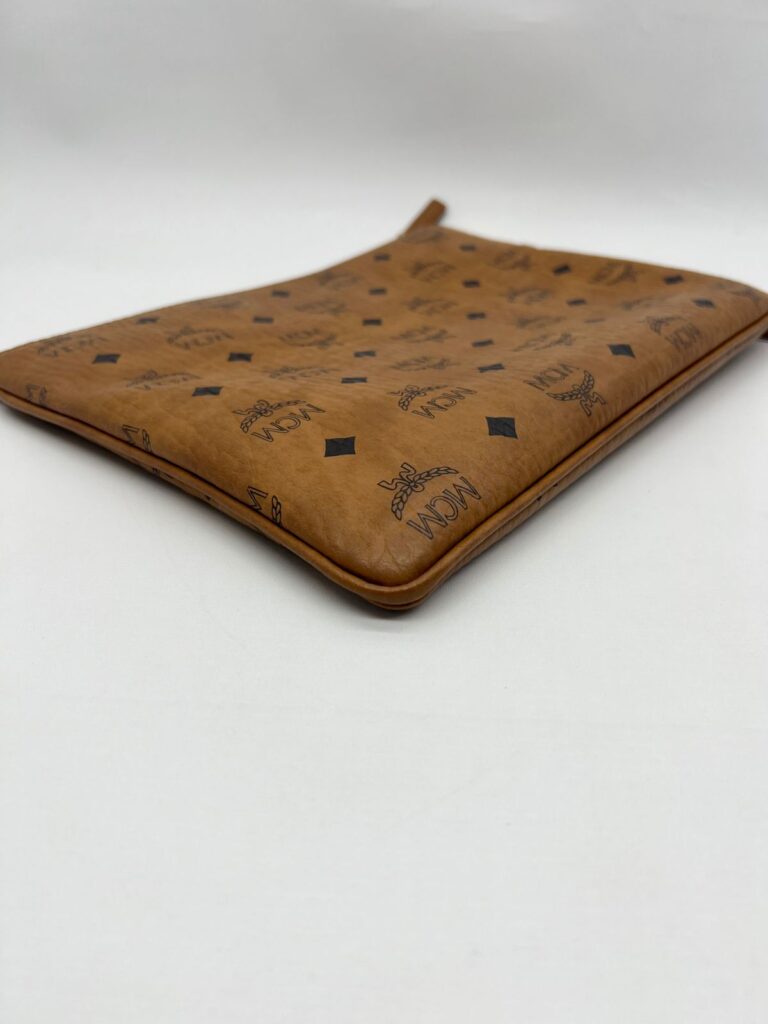 Flat Clutch Geo Laurel Visetos Cognac Embroidered