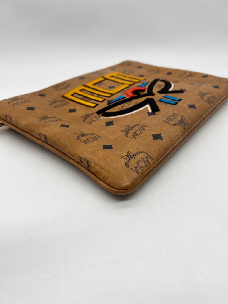 Flat Clutch Geo Laurel Visetos Cognac Embroidered