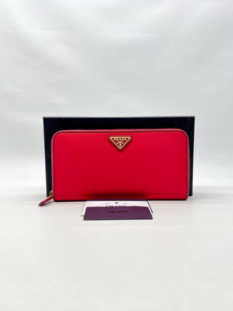 Large Wallet Tessuto Nylon Rosso