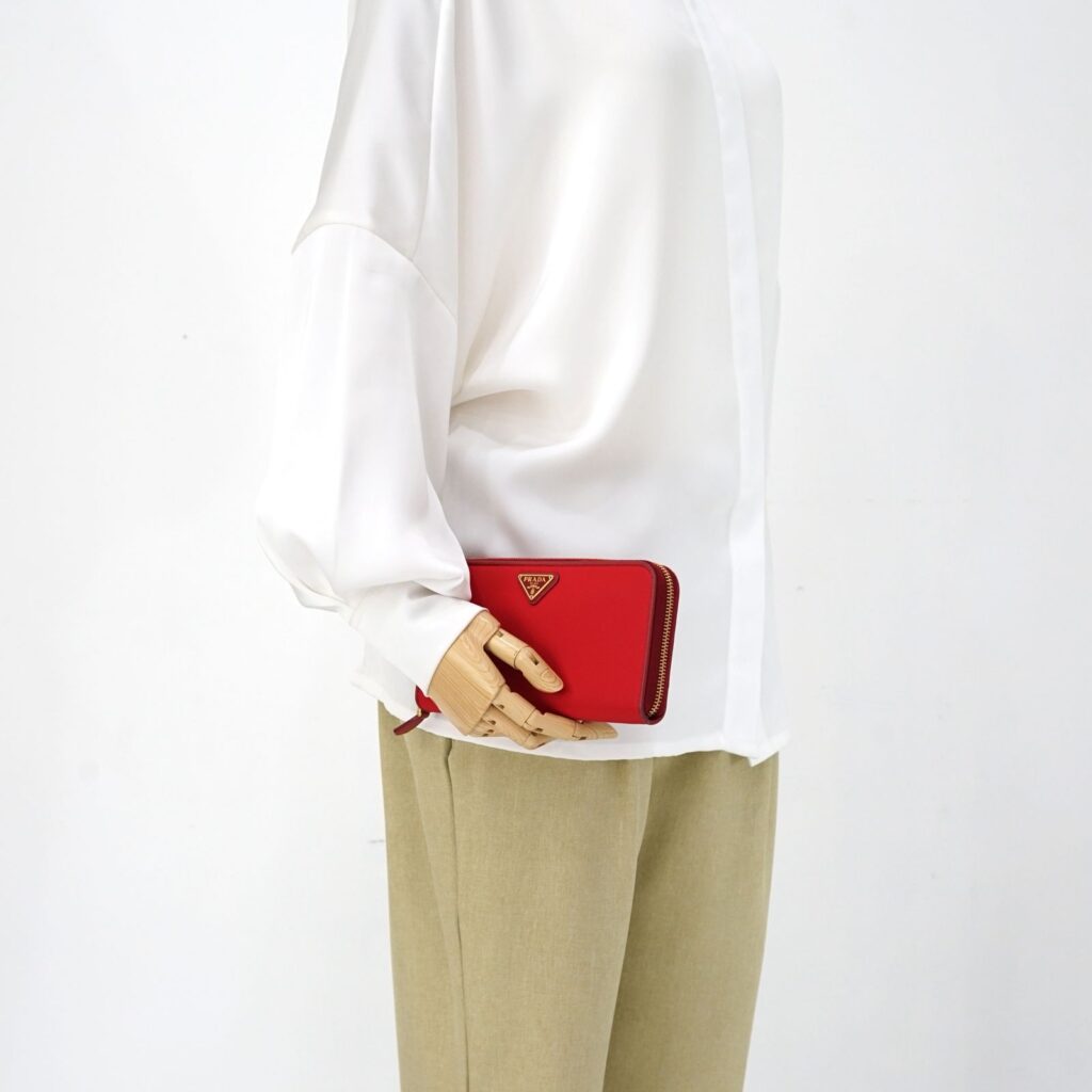 Large Wallet Tessuto Nylon Rosso