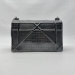 Diorama Flap Metallic Calfskin Dark Grey
