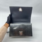 Diorama Flap Metallic Calfskin Dark Grey