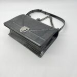 Diorama Flap Metallic Calfskin Dark Grey