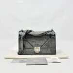 Diorama Flap Metallic Calfskin Dark Grey