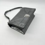 Diorama Flap Metallic Calfskin Dark Grey