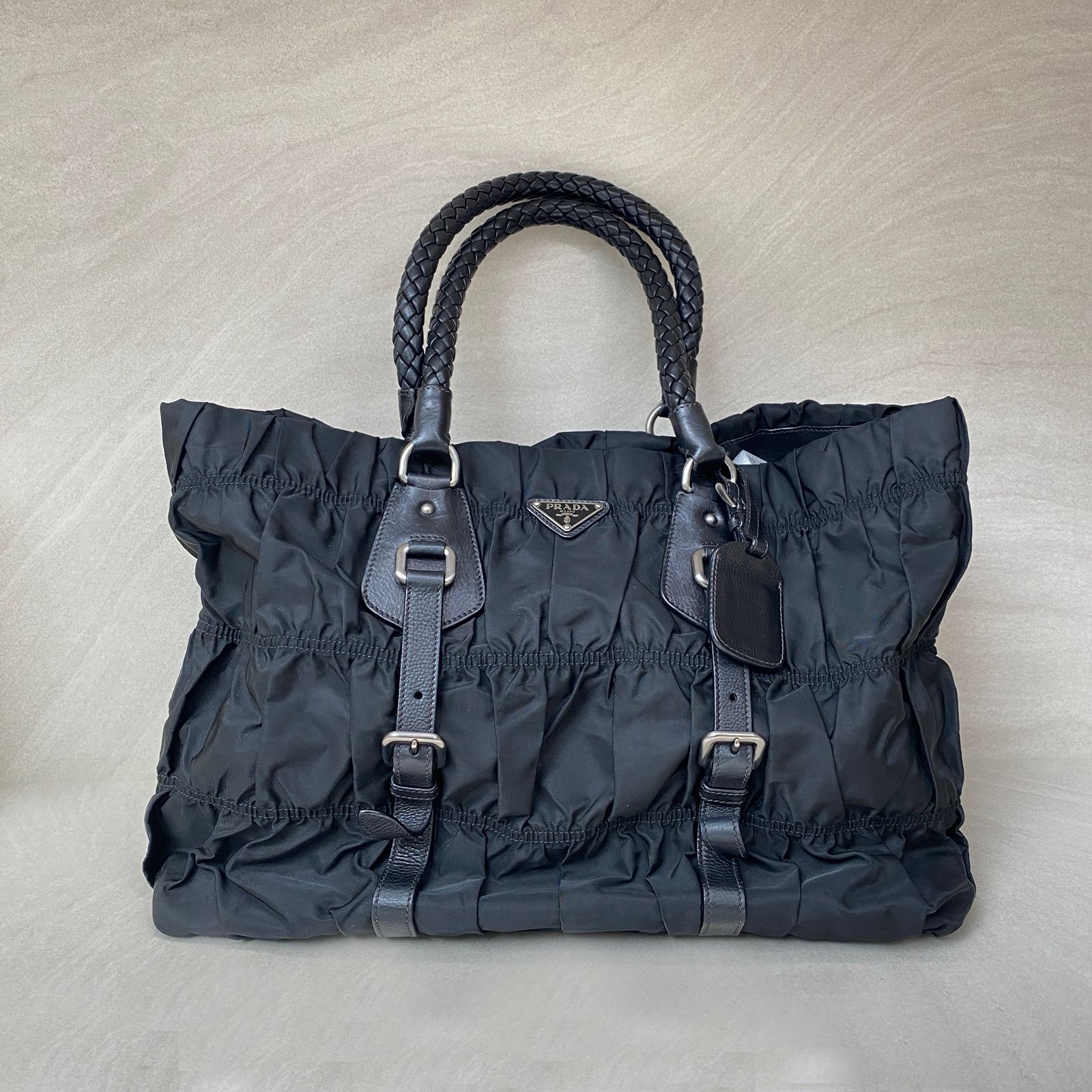 Gaufre Shoulder Bag Nylon Black
