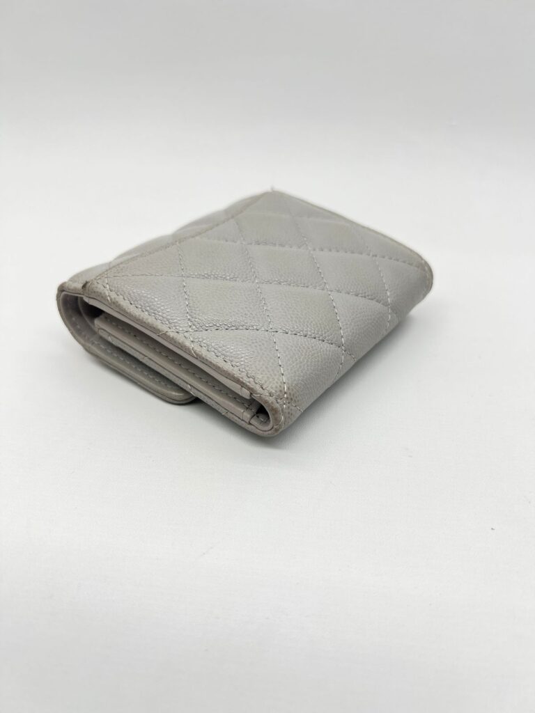 Chanel Trifold Wallet Caviar Light Grey