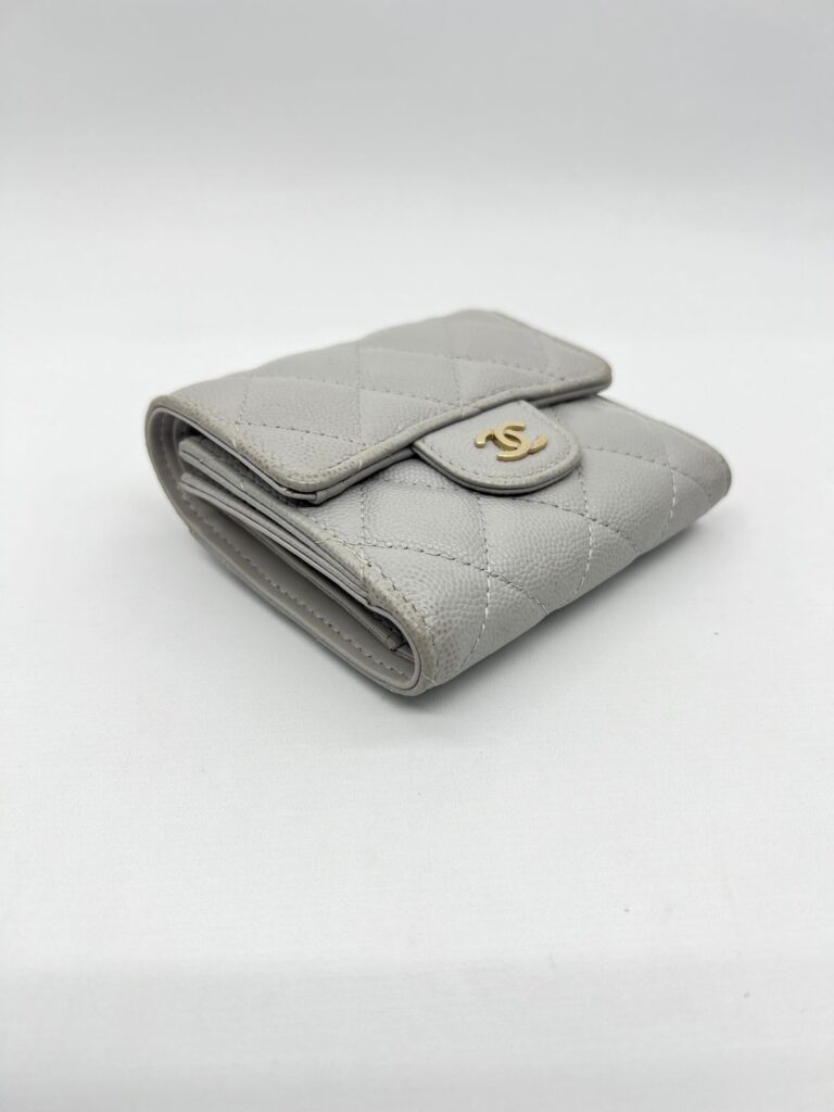 Chanel Trifold Wallet Caviar Light Grey