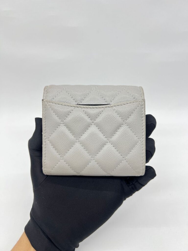 Chanel Trifold Wallet Caviar Light Grey