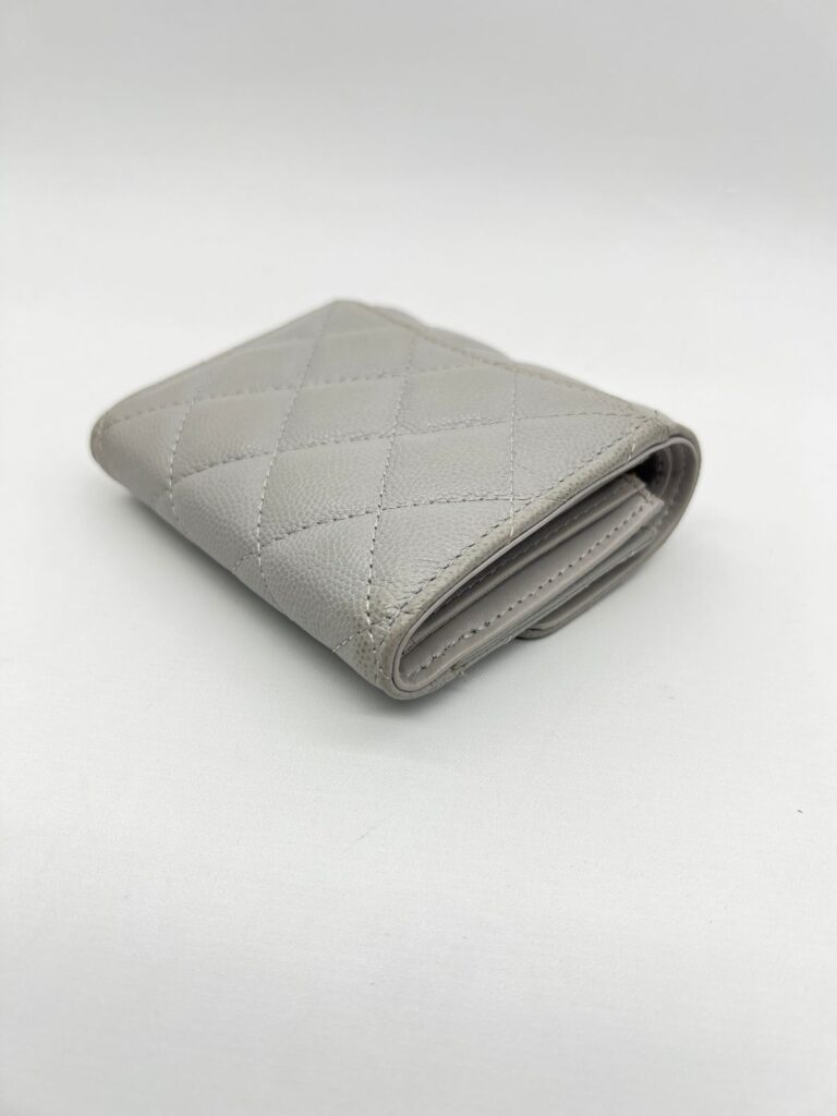 Chanel Trifold Wallet Caviar Light Grey