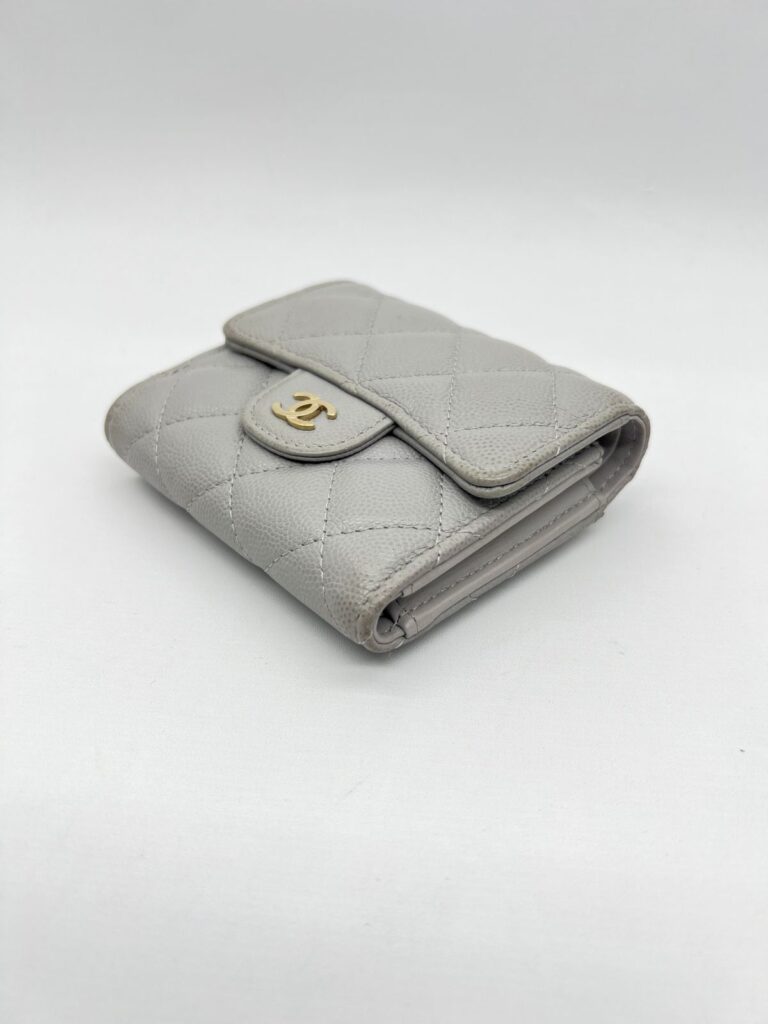 Chanel Trifold Wallet Caviar Light Grey