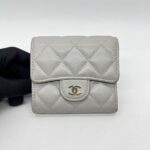 Chanel Trifold Wallet Caviar Light Grey