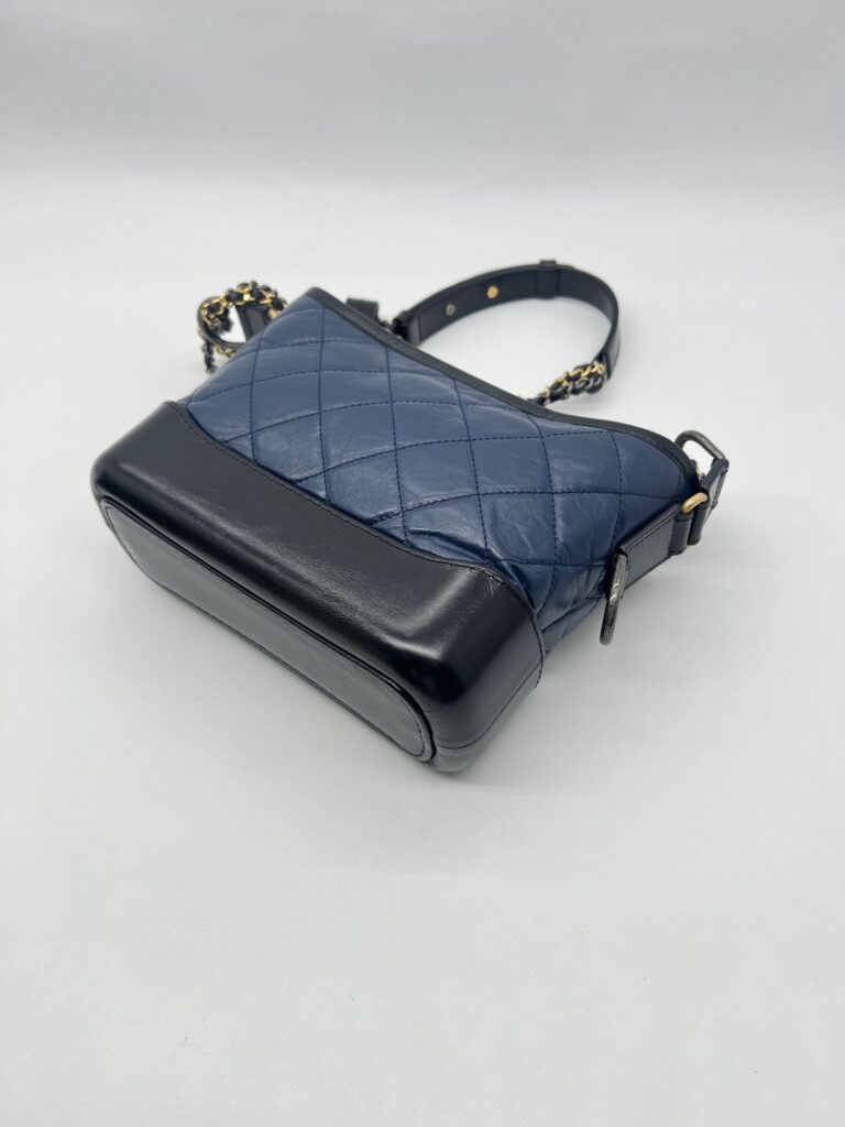 Small Gabrielle Lambskin Blue Black