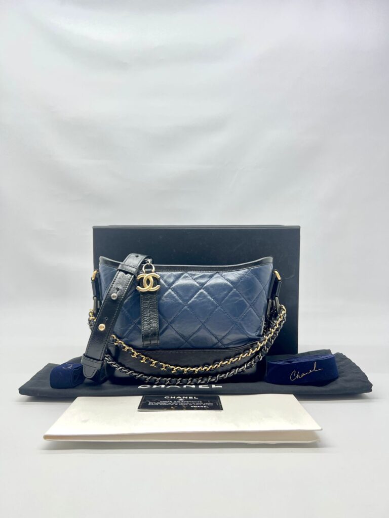 Small Gabrielle Lambskin Blue Black