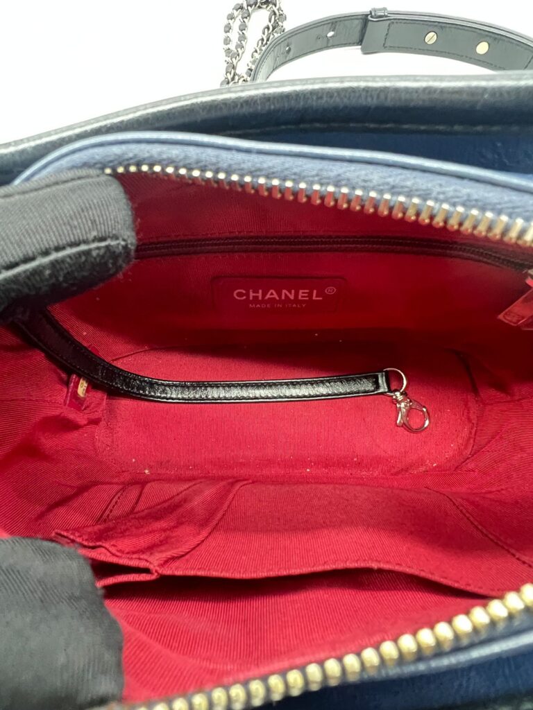 Small Gabrielle Lambskin Blue Black