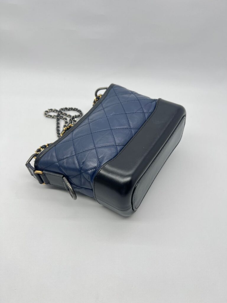 Small Gabrielle Lambskin Blue Black