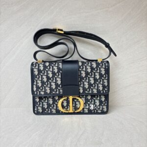 Dior 30 Montaigne Canvas Blue Oblique GHW