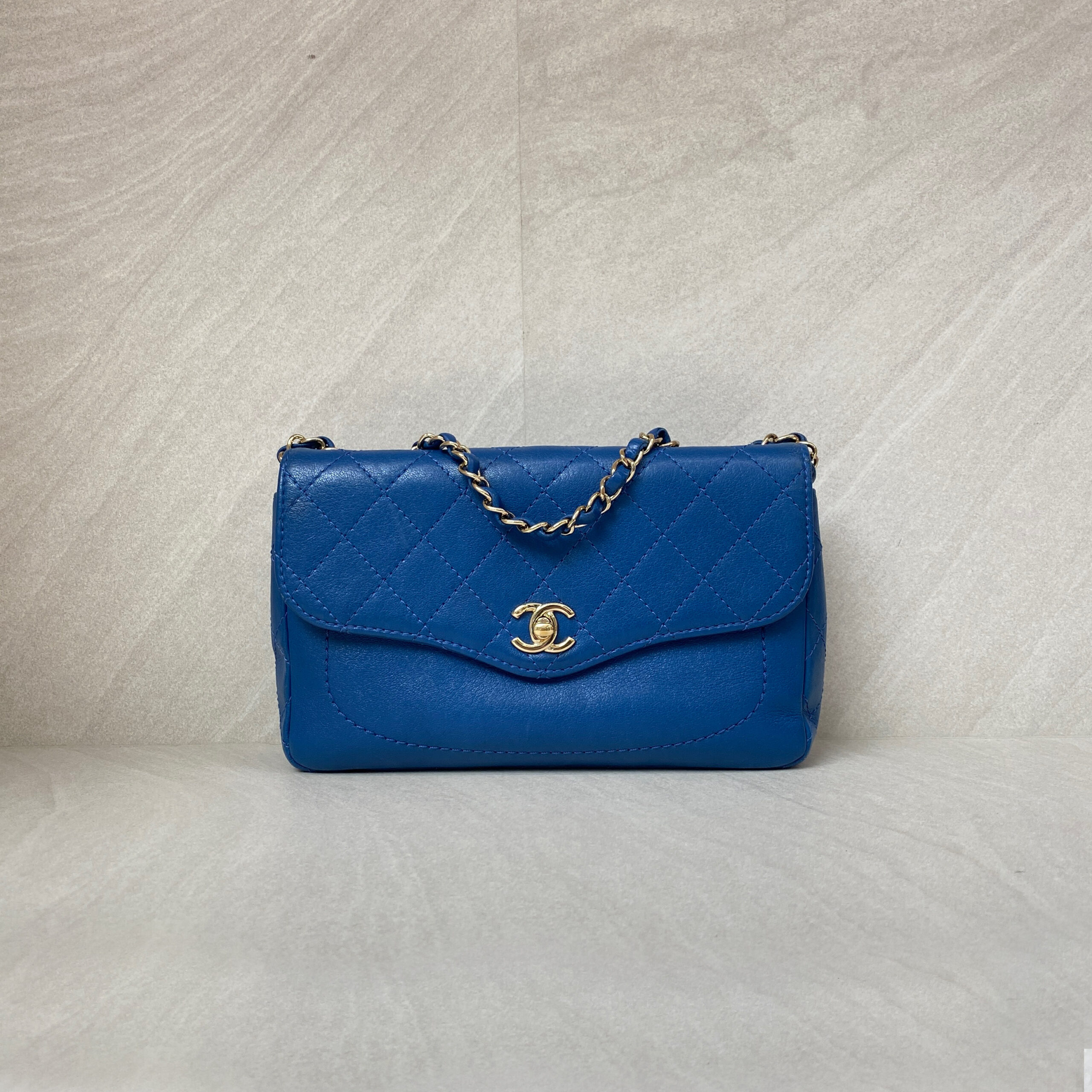 Chanel CC Flap Chain Shoulder Blue GHW