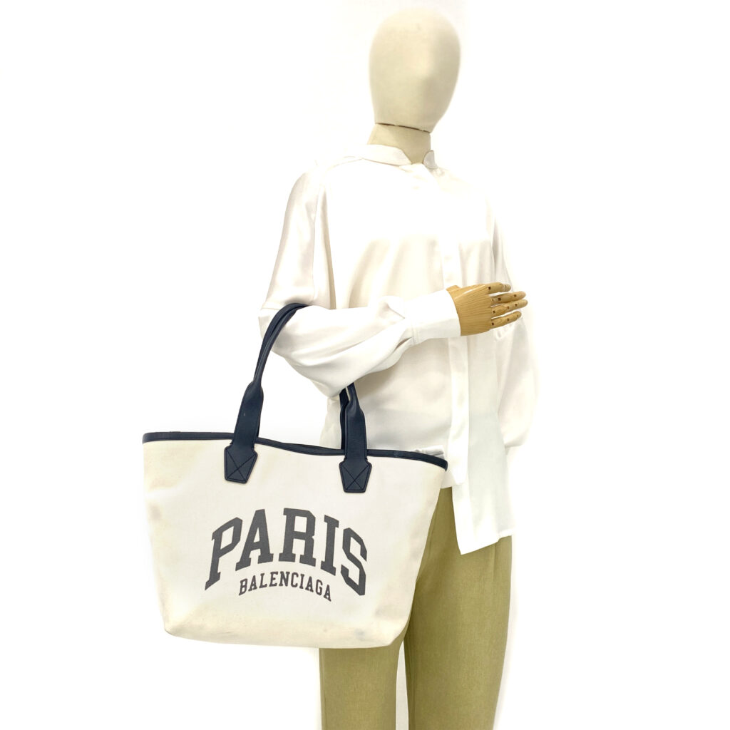 Balenciaga Cities Paris Jumbo Tote Canvas White Black