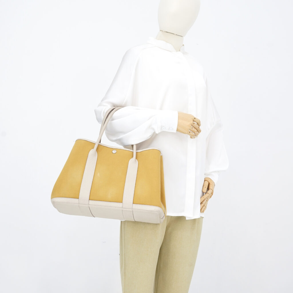 Hermes Garden Party 36 Negonda Canvas Craie Jaune PHW