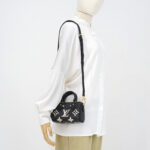 Louis Vitton Nano Speedy Monogram Empreinte Black Beige GHW