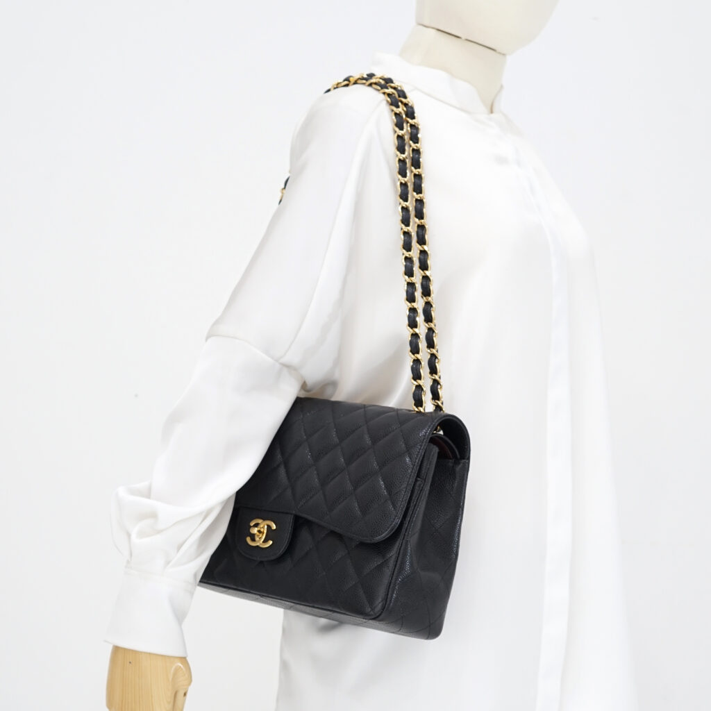 Chanel Jumbo Classic D Flap Caviar Black GHW