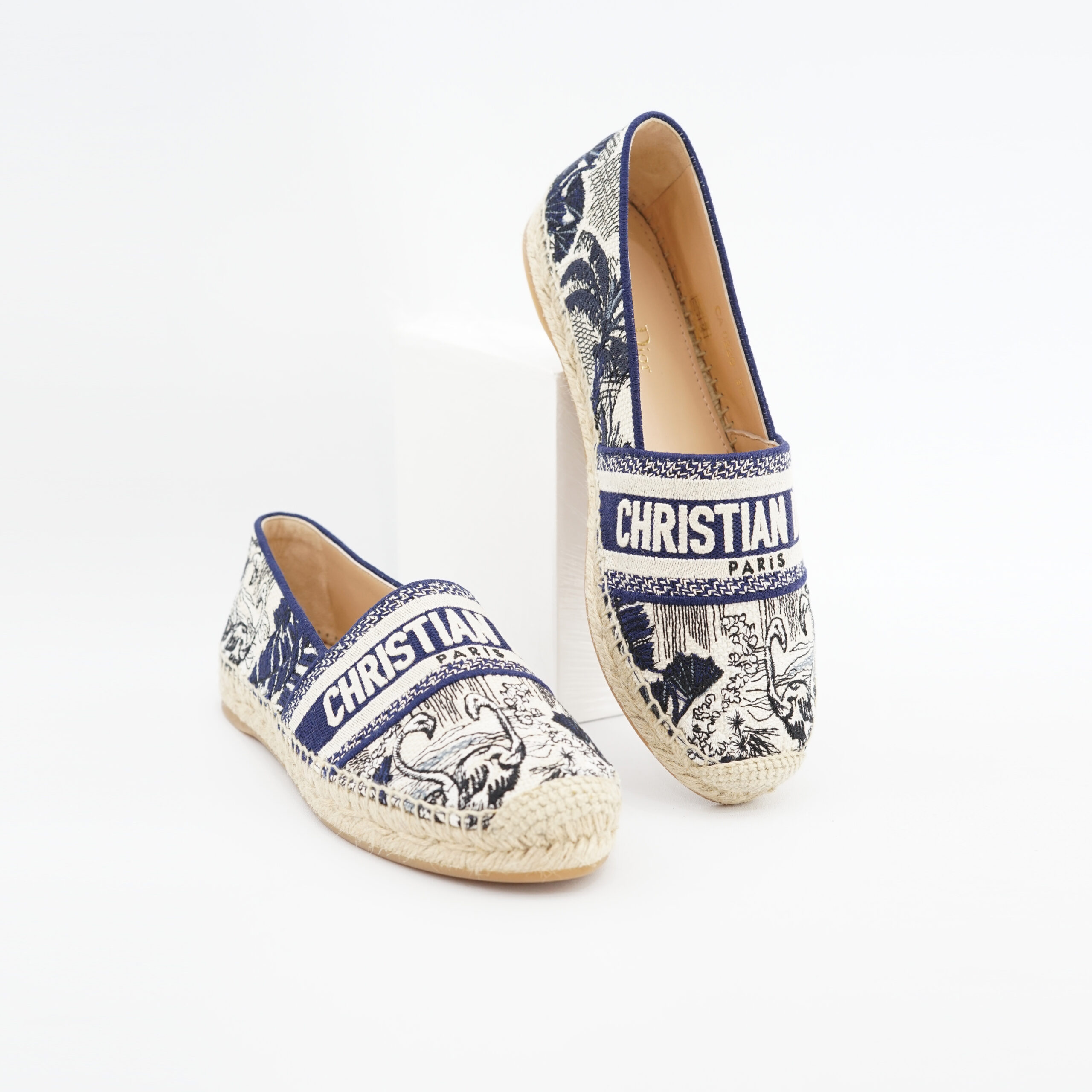 Dior Granville Espadrilles Blue Tropical Toile