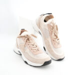 Chanel Sneakers Knit Suede Calfskin Light Pink