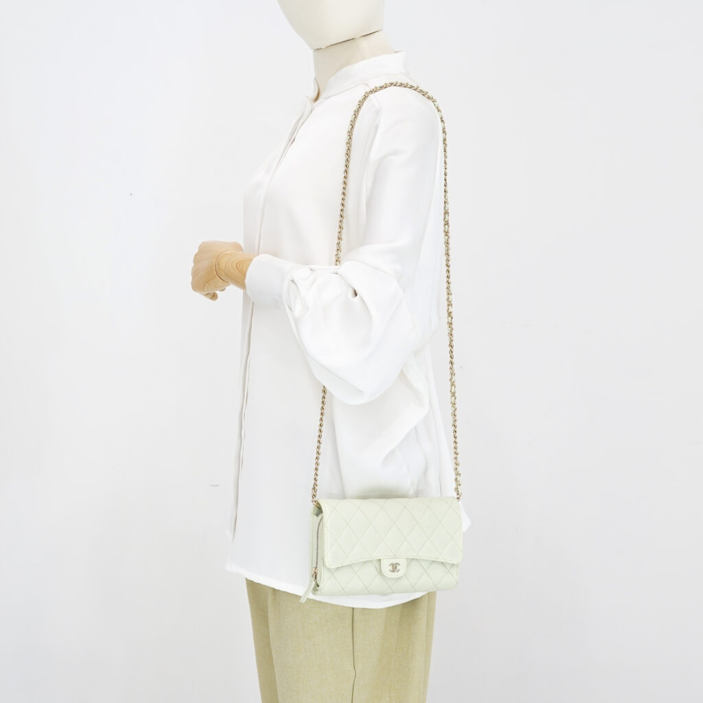 Chanel WOC Caviar Mint Green LGHW
