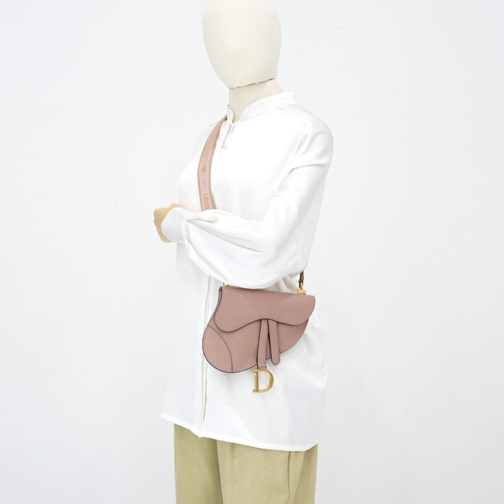 Dior Saddle Belt/Sling Grained Dusty Pink