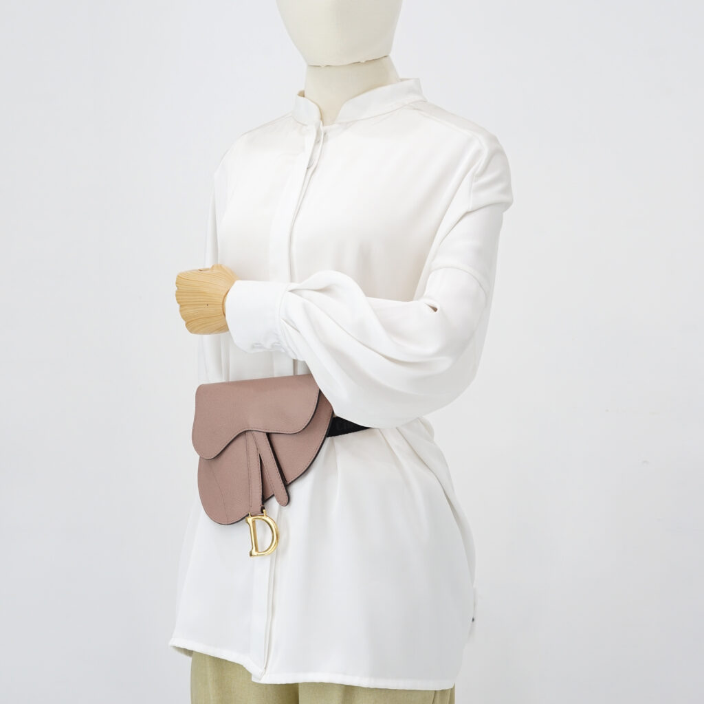 Dior Saddle Belt/Sling Grained Dusty Pink