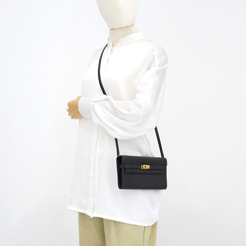 Hermes Kelly To Go Epsom Noir GHW