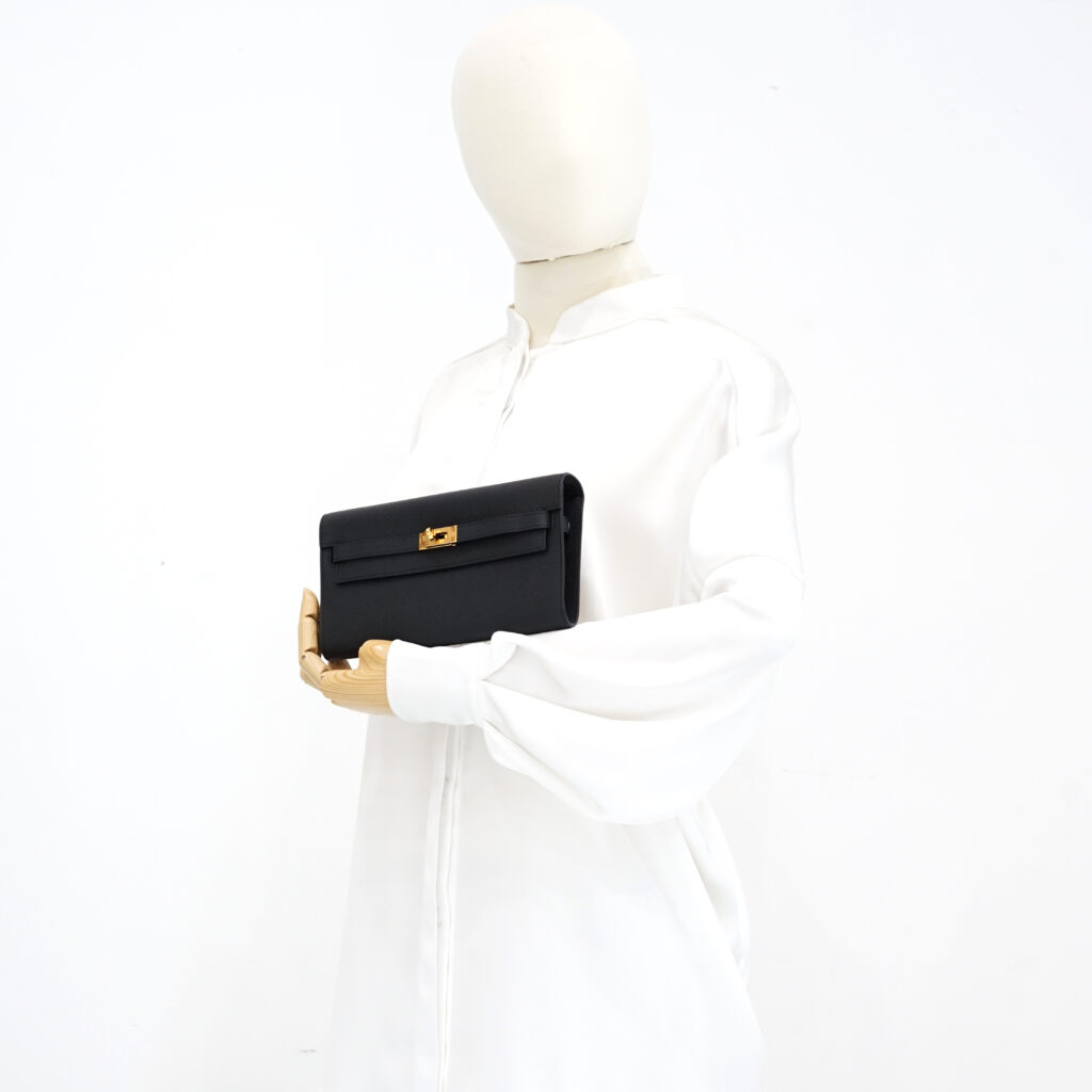 Hermes Kelly To Go Epsom Noir GHW