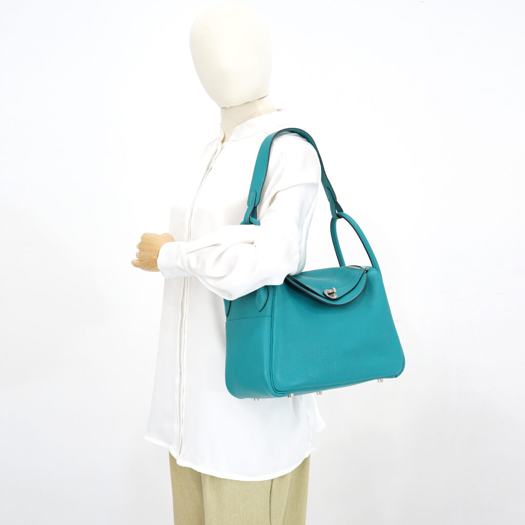 Hermes Lindy 30 Clemence Bleu Paon PHW
