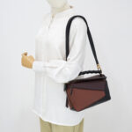 Loewe Puzzle Edge Small Braided Tricolors Black Prune Havana