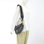 Dior Saddle Medium Canvas Blue Oblique GHW