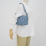 Bottega Veneta Brick Cassete Intrecciato Washed Denim SHW